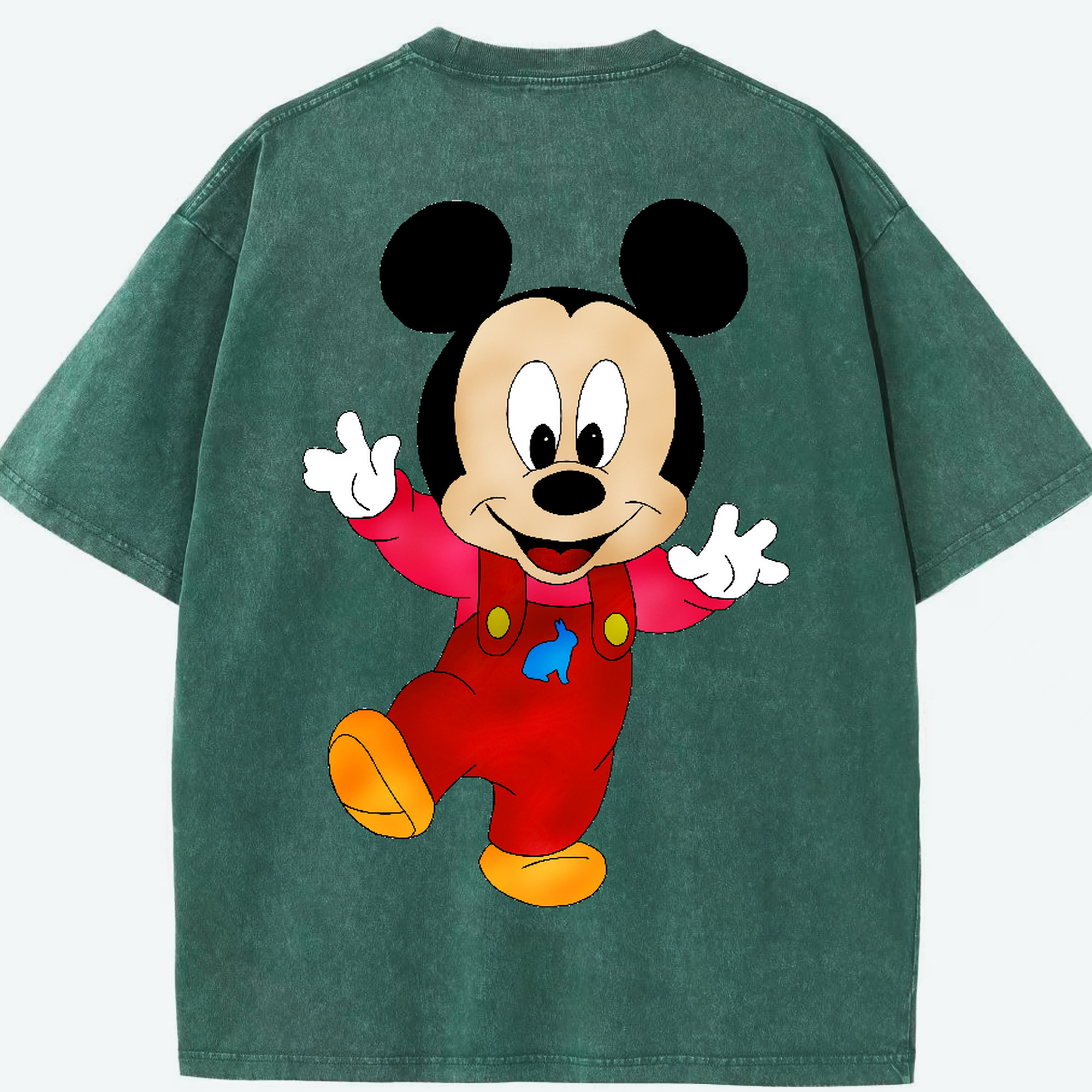 （画像用） ミッキーマウス Mickey Mouse 綿100% ヴィンテージ風 半袖Tシャツ（背面プリント）